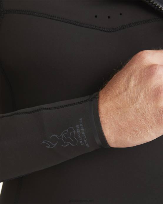 hombres negro Billabong Traje de neopreno completo 3/2 con cremallera absoluta en el pecho 04LD884