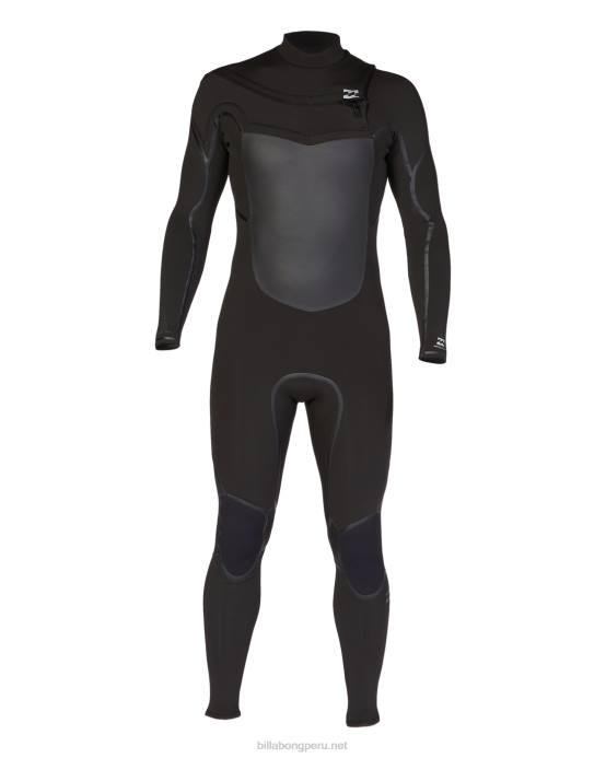 hombres negro Billabong Traje de neopreno completo 4/3 absolute plus con cremallera en el pecho 04LD881