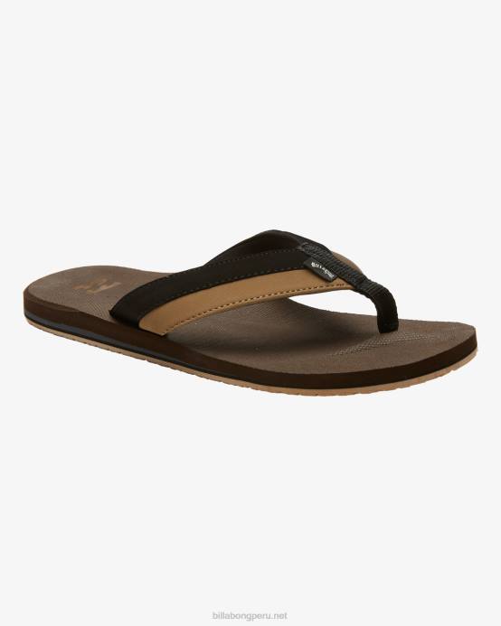 hombres chocolate Billabong sandalias sin cordones de impacto todo el día 04LD759