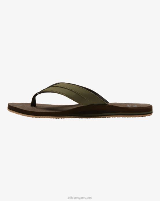 hombres chocolate Billabong sandalias sin cordones de impacto todo el día 04LD759