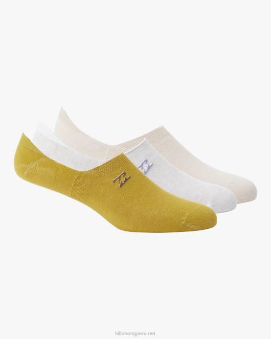 mujer durazno Billabong paquete de 3 calcetines invisibles básicos 04LD2460