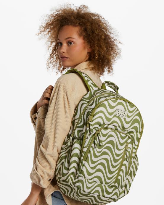 mujer ojos verdes Billabong mochila de carretera 04LD2436