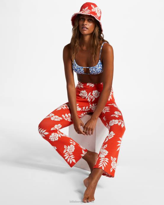 mujer aloha rojo Billabong sol sombrero de pescador 04LD2405