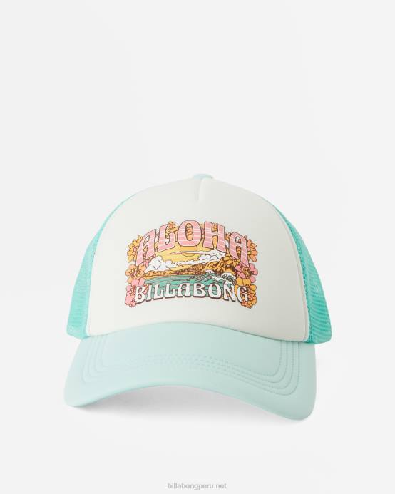 mujer azul tropical Billabong a través de las olas gorra de camionero 04LD2422