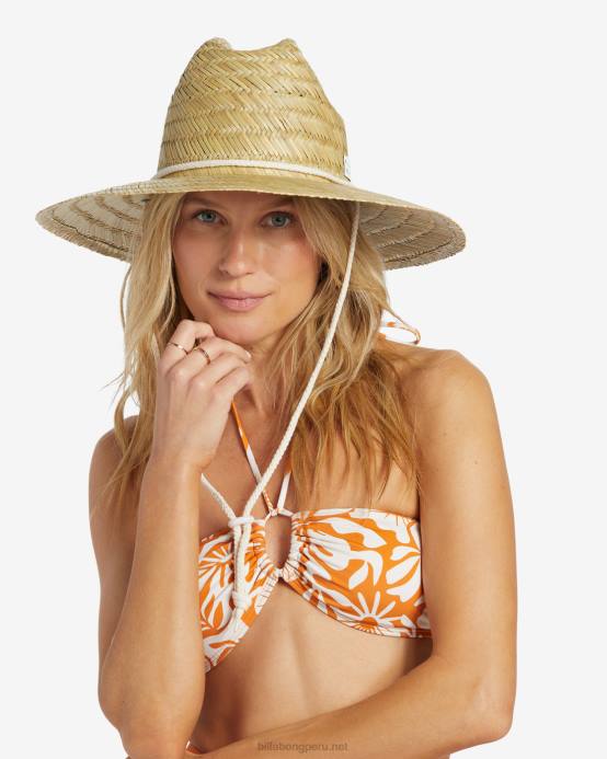 mujer natural Billabong sombrero de paja recién llegado 04LD2388