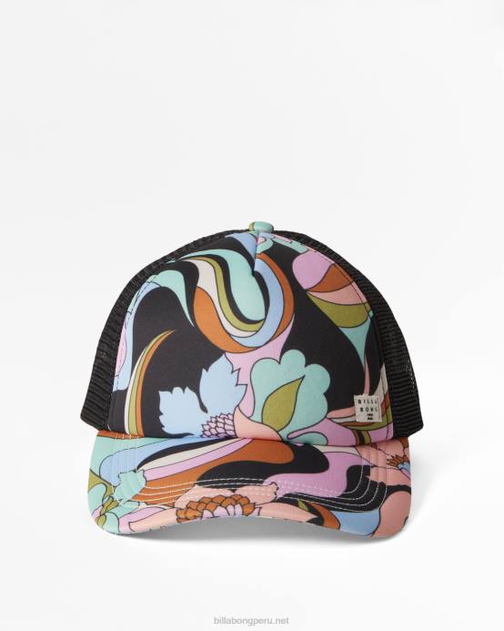 mujer negro Billabong gorra de camionero Mashup Heritage 04LD2389