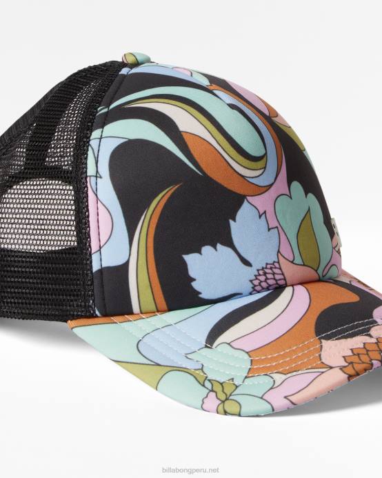 mujer negro Billabong gorra de camionero Mashup Heritage 04LD2389