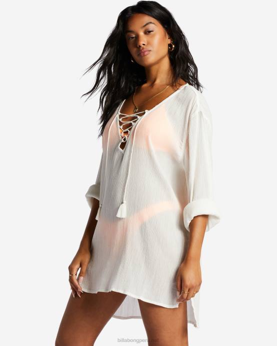 mujer cristal de sal Billabong vestido playero de cielo azul 04LD1367