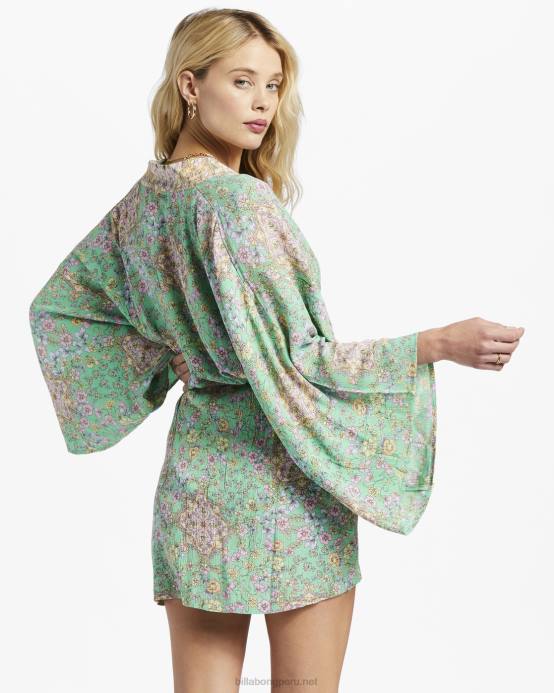 mujer verde Billabong loveland 2 kimono playa encubrir 04LD1346