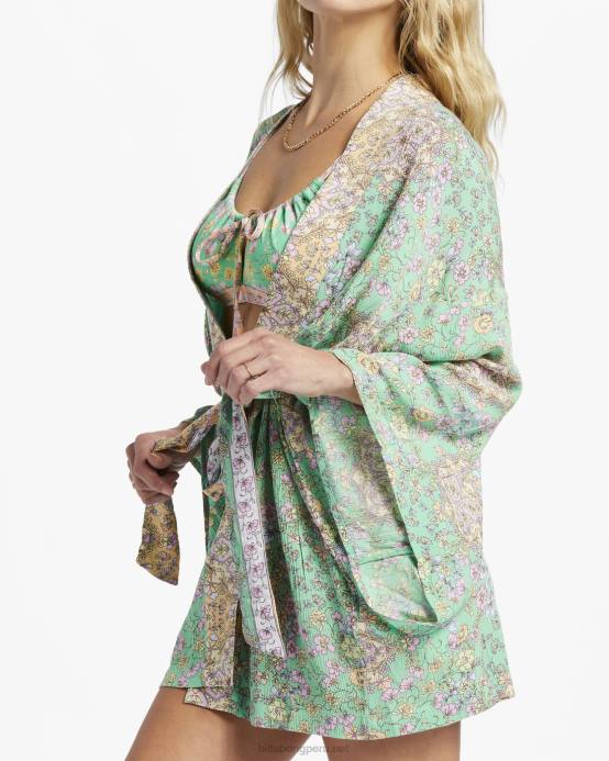 mujer verde Billabong loveland 2 kimono playa encubrir 04LD1346