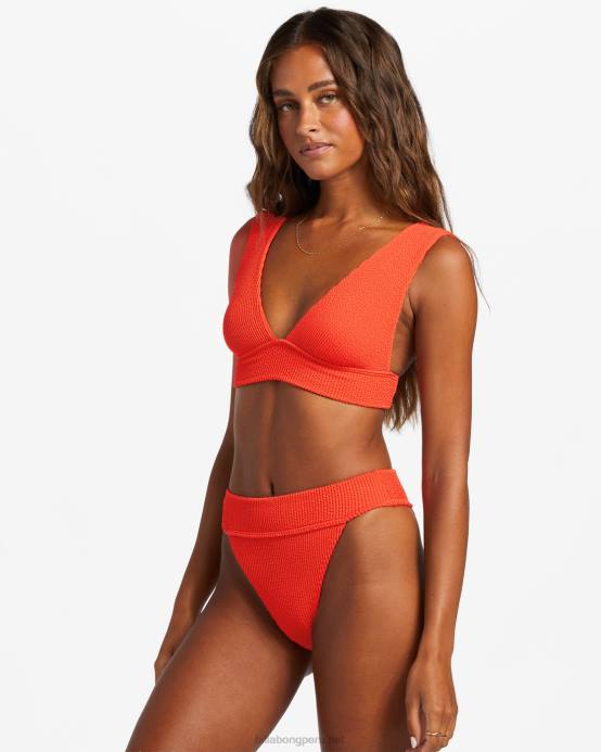 mujer aloha rojo Billabong braguitas de bikini altas de verano de aruba 04LD1255