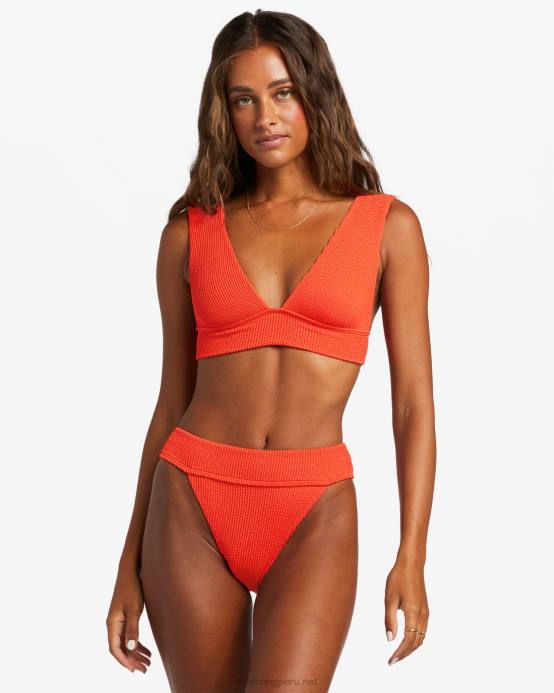 mujer aloha rojo Billabong braguitas de bikini altas de verano de aruba 04LD1255