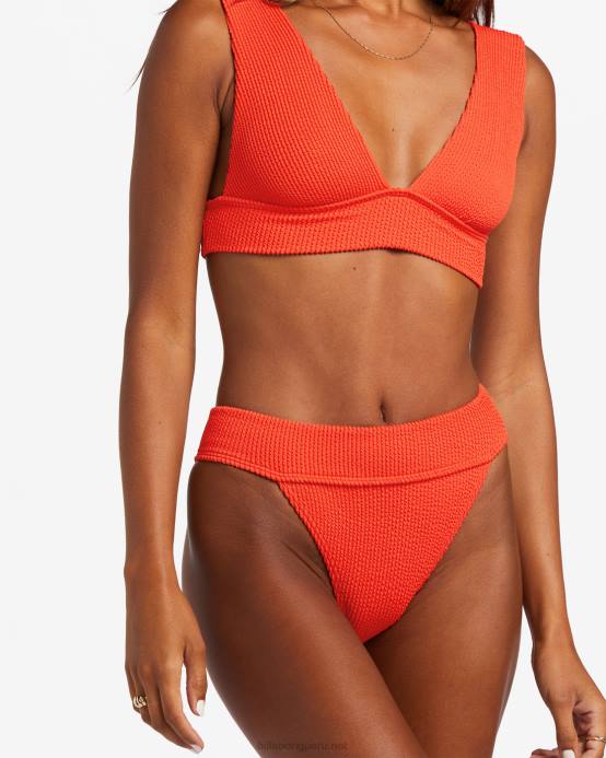 mujer aloha rojo Billabong braguitas de bikini altas de verano de aruba 04LD1255
