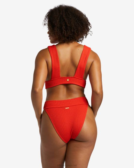 mujer aloha rojo Billabong braguitas de bikini altas de verano de aruba 04LD1255
