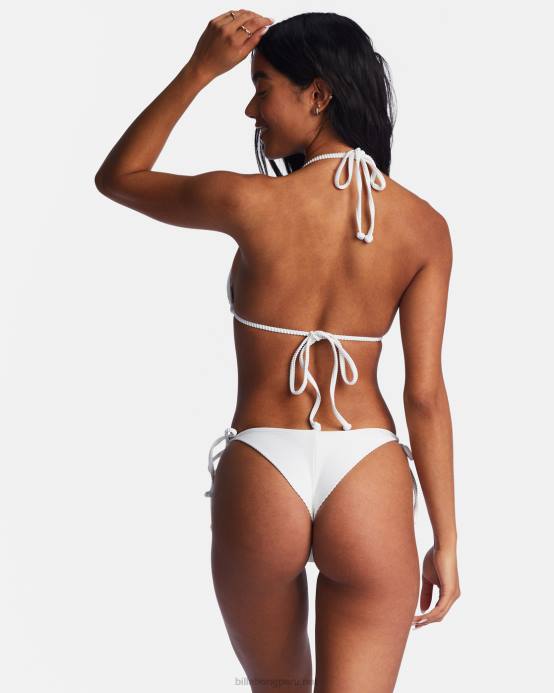 mujer blanco Billabong Braguitas de bikini tipo tanga con lazo lateral tanlines 04LD1302
