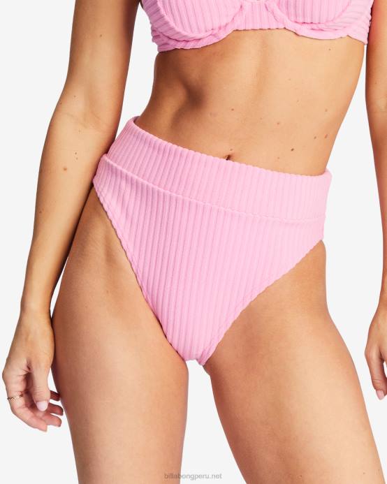 mujer cielos rosas Billabong braguitas de bikini con tiro alto 04LD1522