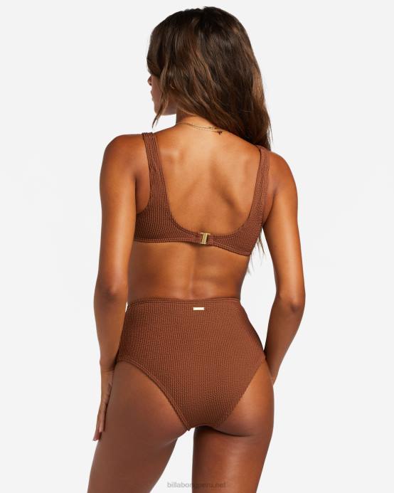 mujer coco tostado Billabong braguitas de bikini de cintura alta de verano 04LD1249