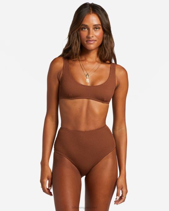 mujer coco tostado Billabong braguitas de bikini de cintura alta de verano 04LD1249