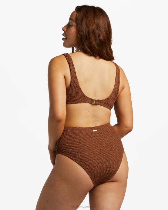 mujer coco tostado Billabong braguitas de bikini de cintura alta de verano 04LD1249