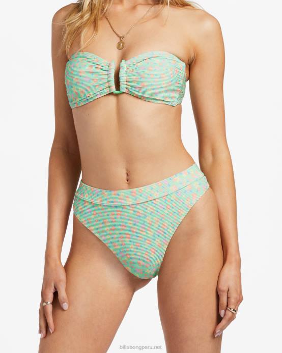 mujer menta verde Billabong braguitas de bikini de talle alto i sea you tanlines 04LD1196