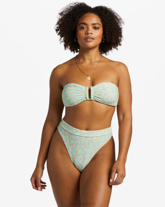 mujer menta verde Billabong braguitas de bikini de talle alto i sea you tanlines 04LD1196