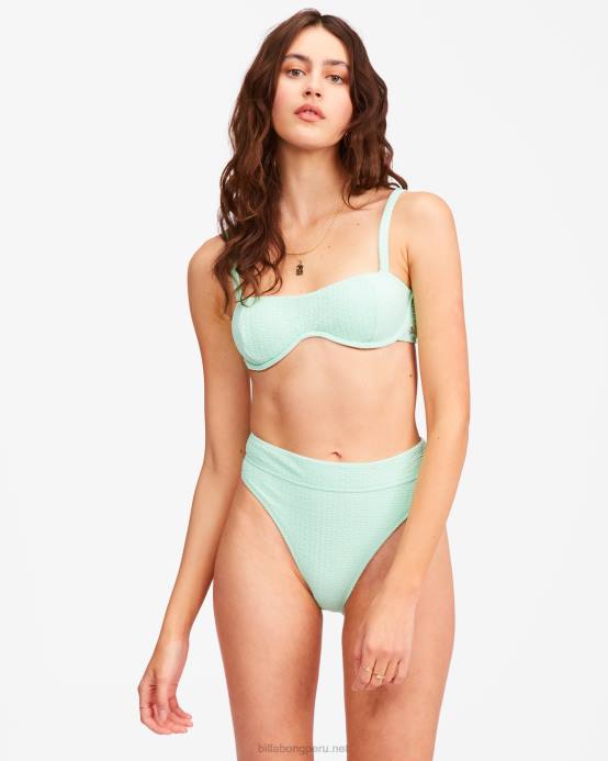 mujer menta verde Billabong so dazed maui rider braguitas de bikini de talle alto 04LD1635