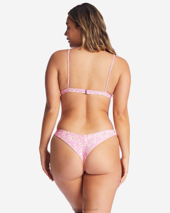 mujer mujer Rosa Billabong Braguitas de bikini de talle bajo con tanga Daisy Craze 04LD1667