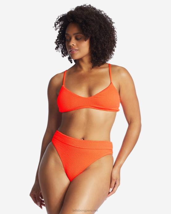 mujer naranja aplastada Billabong braguitas de bikini de verano high maui rider 04LD1625
