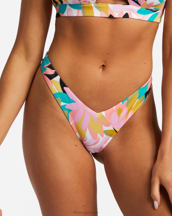 mujer negro multi Billabong braguitas de bikini de pierna alta upf 50 a/div 04LD1271