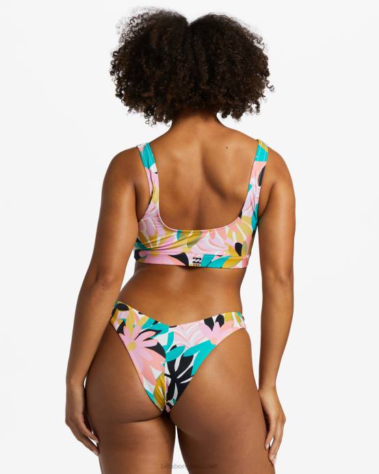 mujer negro multi Billabong braguitas de bikini de pierna alta upf 50 a/div 04LD1271