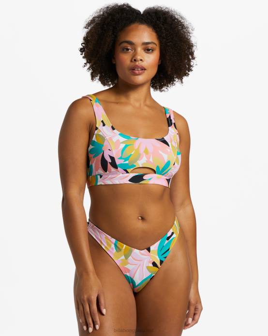 mujer negro multi Billabong braguitas de bikini de pierna alta upf 50 a/div 04LD1271
