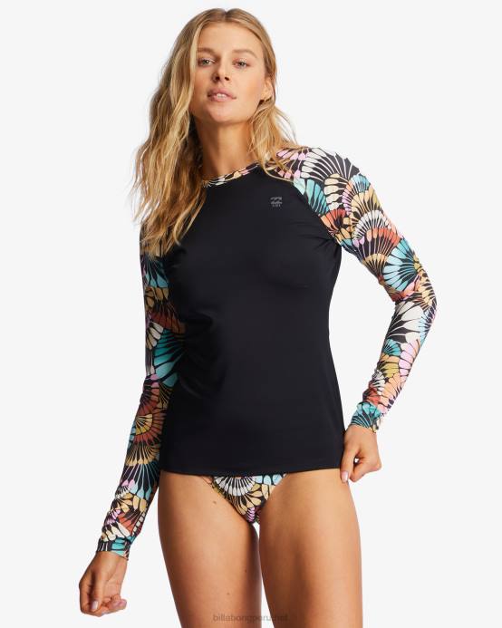 mujer negro multi Billabong rashguard de manga larga a/div upf 50 04LD2832
