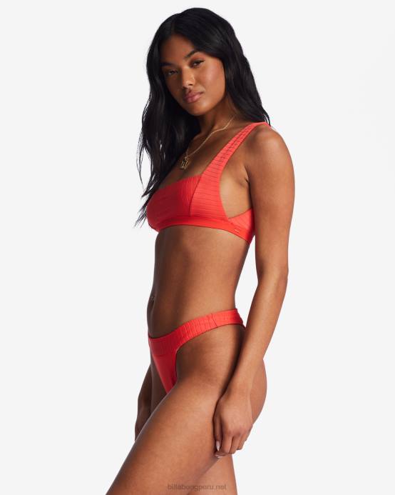 mujer amapola brillante Billabong top de bikini sin mangas alineado 04LD1480