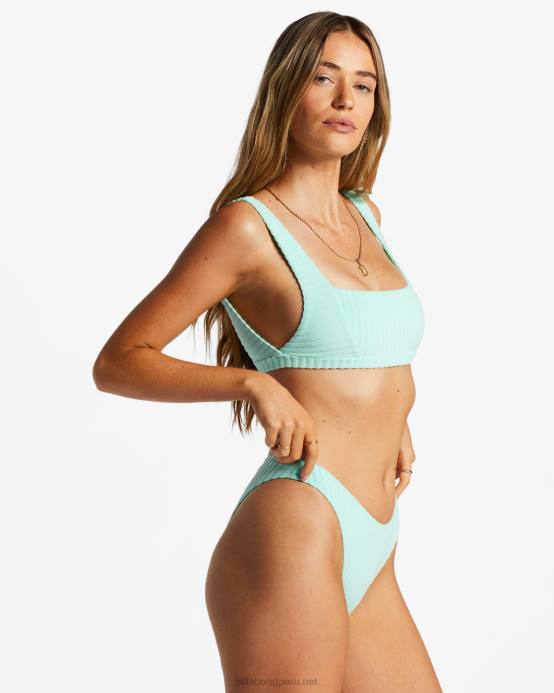 mujer beso de menta Billabong parte de arriba de bikini sin mangas con lazo 04LD1385