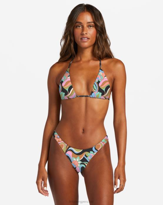mujer guijarro negro Billabong parte de arriba de bikini triángulo reversible don't trip 04LD1238