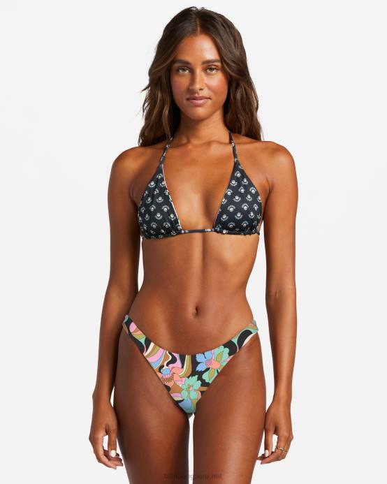 mujer guijarro negro Billabong parte de arriba de bikini triángulo reversible don't trip 04LD1238