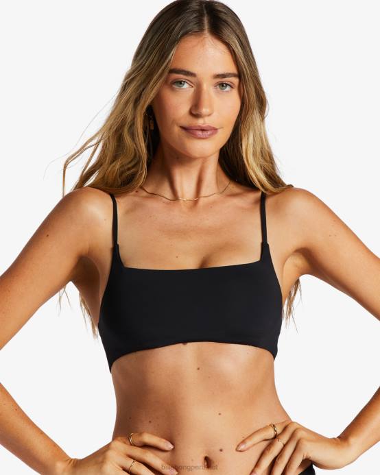 mujer guijarro negro Billabong top de bikini corto sol searcher zoe 04LD1262