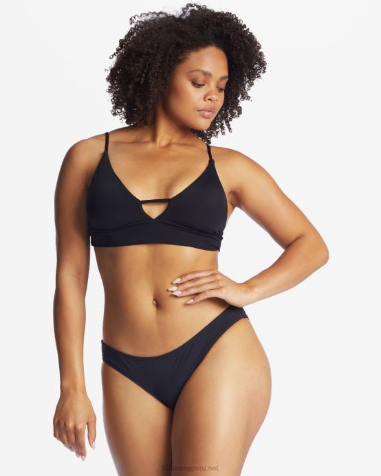 mujer guijarro negro Billabong top de bikini de tirantes con escote en V Sol Searcher 04LD1686