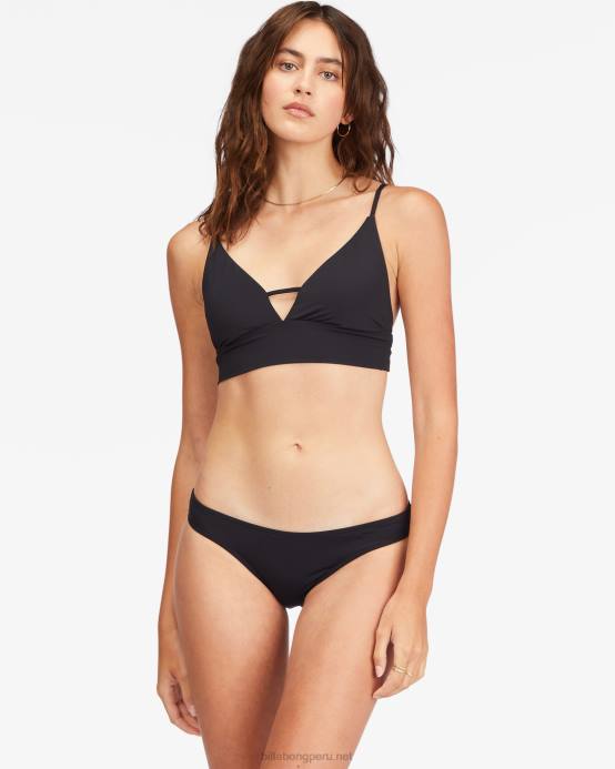 mujer guijarro negro Billabong top de bikini de tirantes con escote en V Sol Searcher 04LD1686