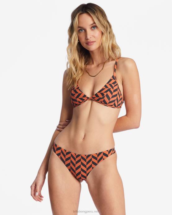 mujer ladrillo Billabong top de bikini triángulo fijo charlie cross step 04LD1476