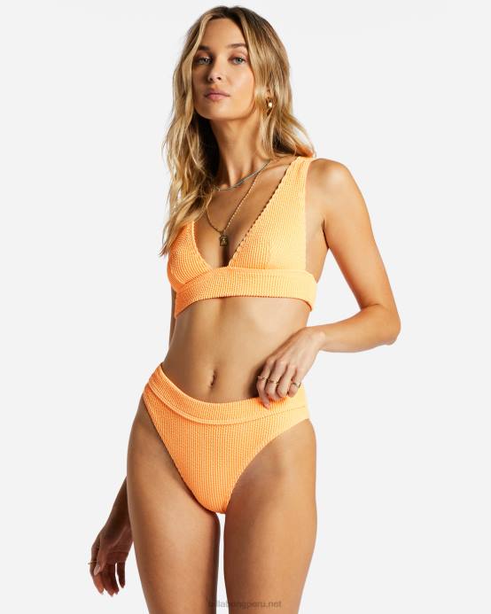 mujer mandarina picante Billabong parte superior de bikini de verano con escote pronunciado remi 04LD1405