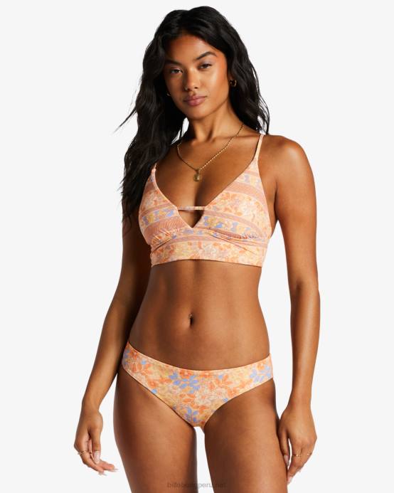 mujer melón claro Billabong top de bikini reversible con escote en V de fine by me 04LD1381