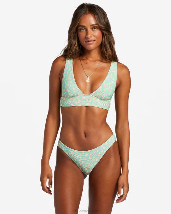 mujer menta verde Billabong i sea you tanlines sumergir la parte superior del bikini 04LD1197
