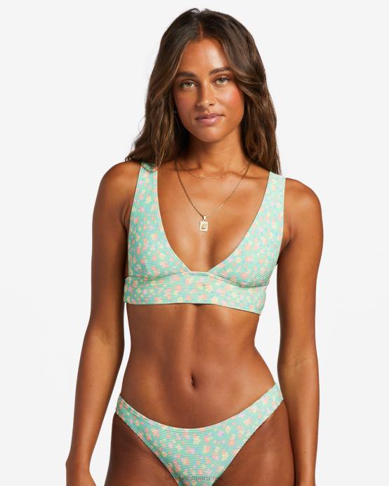 mujer menta verde Billabong i sea you tanlines sumergir la parte superior del bikini 04LD1197