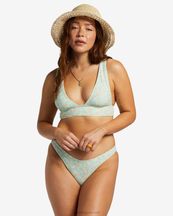mujer menta verde Billabong i sea you tanlines sumergir la parte superior del bikini 04LD1197
