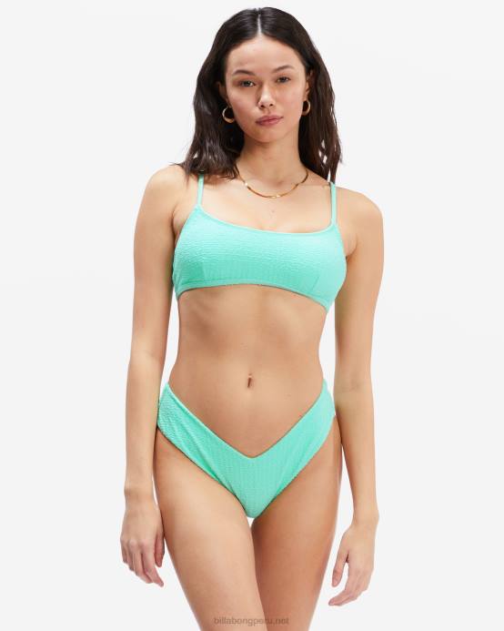 mujer menta verde Billabong top de bikini corto tan aturdido avery 04LD1729