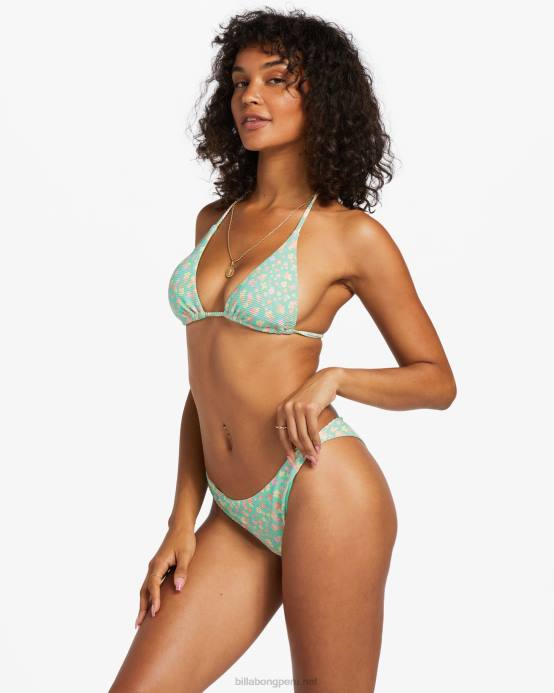 mujer menta verde Billabong top de bikini de triángulo i sea you tanlines 04LD1195