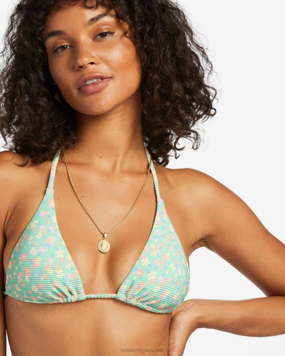 mujer menta verde Billabong top de bikini de triángulo i sea you tanlines 04LD1195