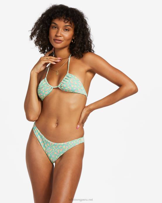 mujer menta verde Billabong top de bikini de triángulo i sea you tanlines 04LD1195
