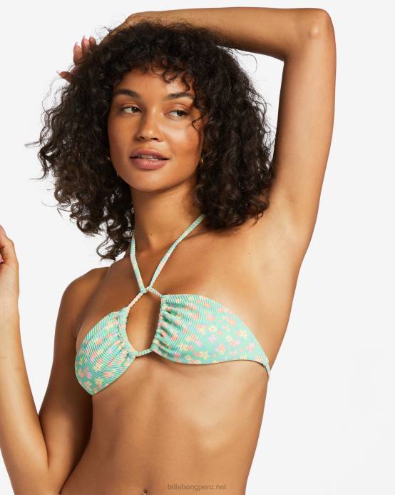 mujer menta verde Billabong top de bikini de triángulo i sea you tanlines 04LD1195